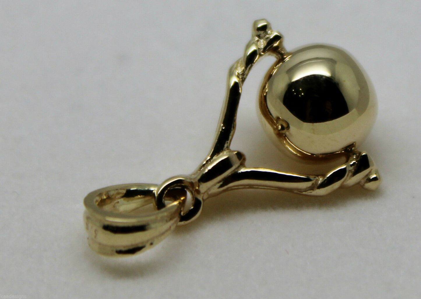 Kaedesigns, New 9ct 9K Solid Genuine Yellow, Rose or White Gold 8mm Euro Ball Spinner Pendant