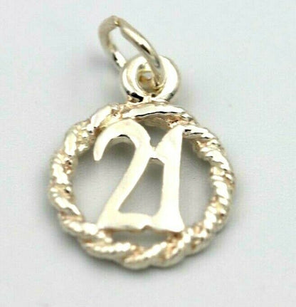 Kaedesigns New Solid Genuine Sterling Silver 21st Pendant or Charm