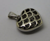 Genuine New 9ct 9k White Gold Cubic Zirconia Pave Heart Pendant *Free Express Post In Oz*