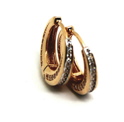 Kaedesigns New 9k 9ct Rose Gold Hoop Cubic Zirconia Earrings