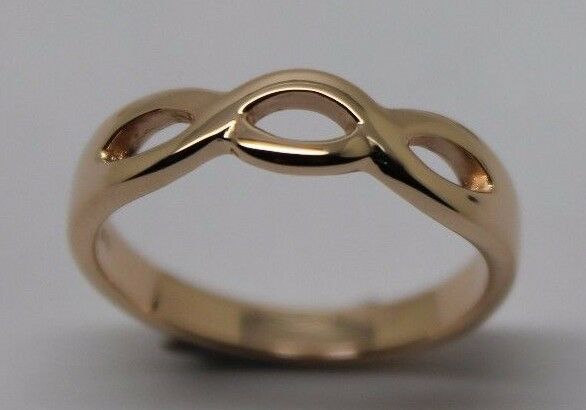 Genuine 9ct Yellow or Rose or White Gold or Sterling Silver Infinity Love Ring