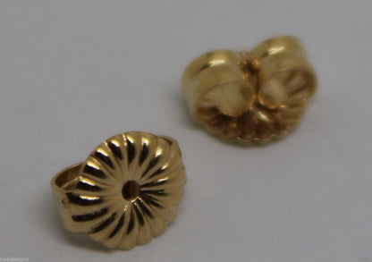 Kaedesigns,9ct Yellow Or White Gold Flower Earring Butterfly Backs 5.5mm Or 9mm