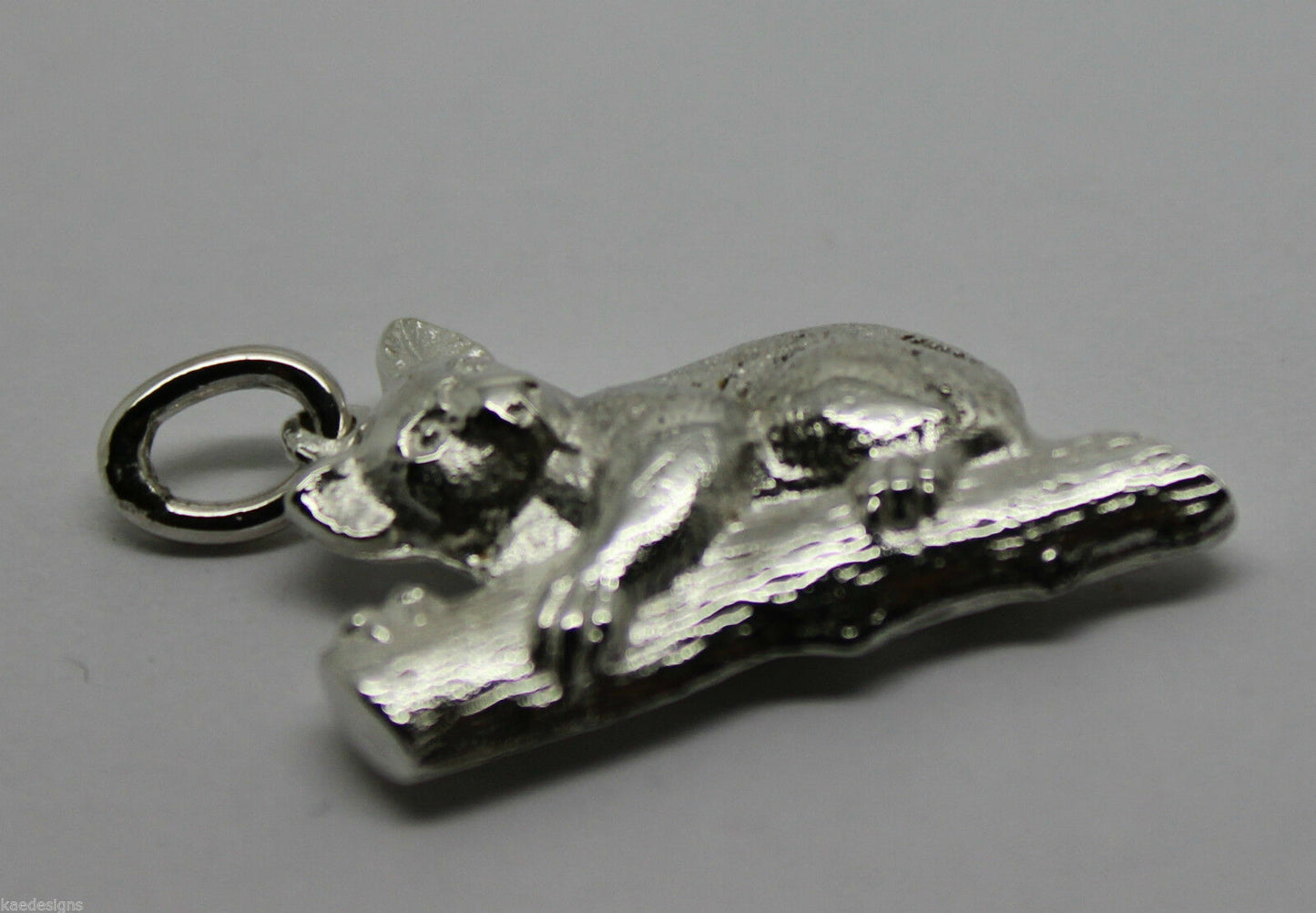 Genuine Sterling Silver Solid Koala On Tree 3D Pendant