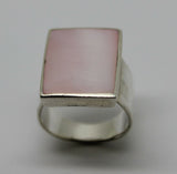 New Genuine Sterling Silver Wide Pink Mother Of Pearl *Free Express Post In Oz*
