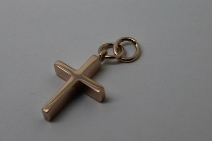 Kaedesigns,Genuine Solid Thin 18ct 750 Yellow, Rose or White Gold Plain Cross Pendant Double Bail