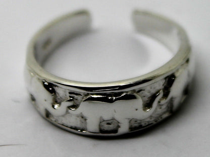 Genuine Solid Sterling Silver 925 Lucky Elephant Toe Ring