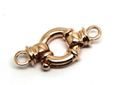 9k 9ct Yellow, Rose or White Gold 14mm Bolt Ring Clasp With Ends