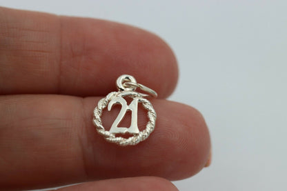 Kaedesigns New Solid Genuine Sterling Silver 21st Pendant or Charm