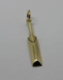 Kaedesigns Solid 9ct Yellow, Rose Or White Gold Large Size Cricket Bat Pendant Charm