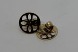 Genuine 9ct or 18ct Yellow Gold Filigree Disc Earrings Butterfly Backs