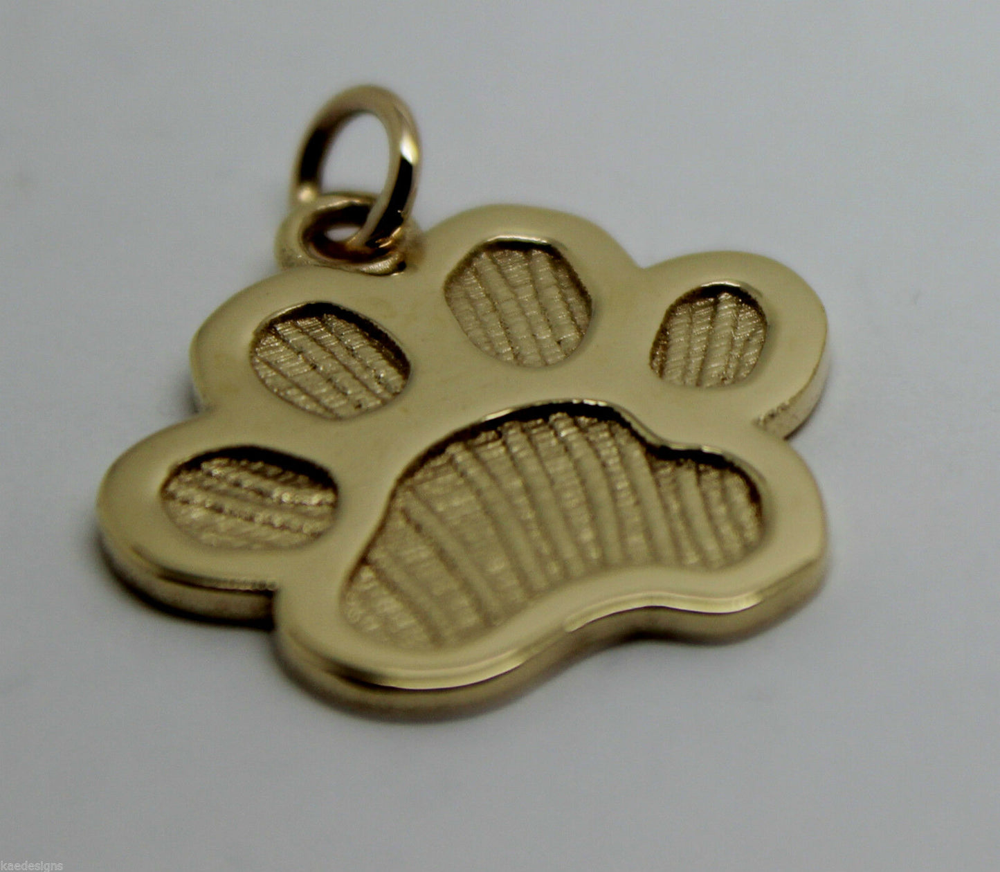 Kaedesigns, Large 9ct Yellow or Rose or White Gold charm Dog Animal PAW Pendant