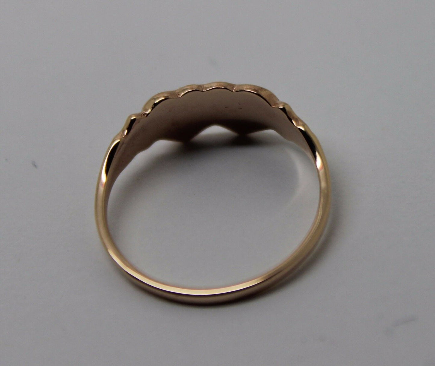 Size M Kaedesigns, Solid New 9ct 9kt Rose Gold Double Heart Signet Ring