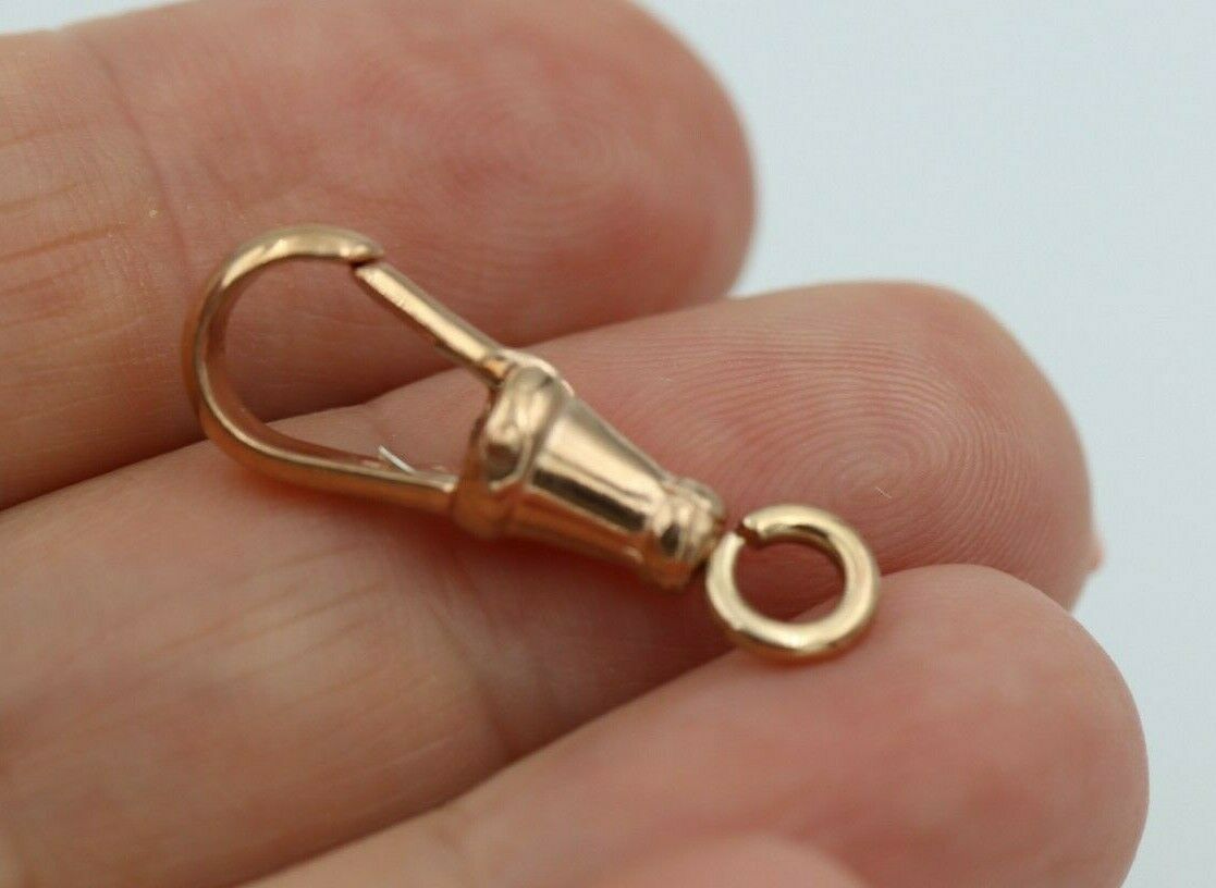 Genuine 9ct 9k Solid Yellow or  Rose Gold Dog Clip Albert Swivel Clasp 26mm Large Size