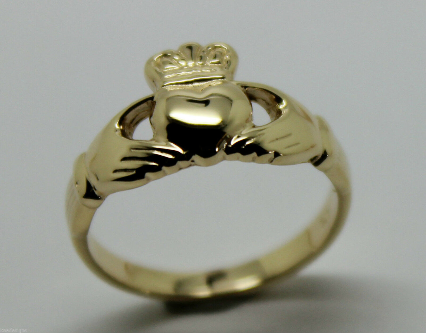 Genuine 9ct 375 Solid Yellow, Rose or White Gold Claddagh Celtic Friendship Ring In Your