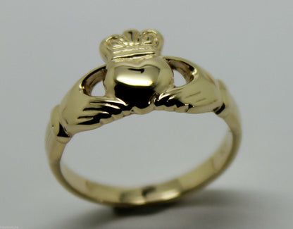 Genuine 9ct 375 Solid Yellow, Rose or White Gold Claddagh Celtic Friendship Ring In Your