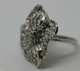 18Ct 750 Flower Cubic Zirconia White Gold Dress Ring *Free Express Post In Oz*