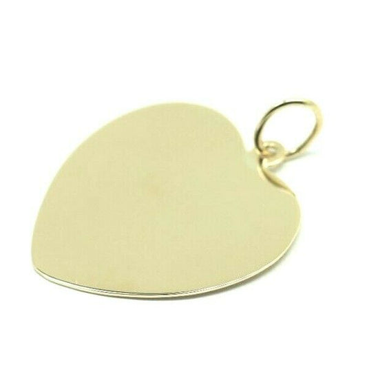 Solid Genuine 9ct Yellow, Rose or White Gold / 375, Large Heart Shield Disc Pendant