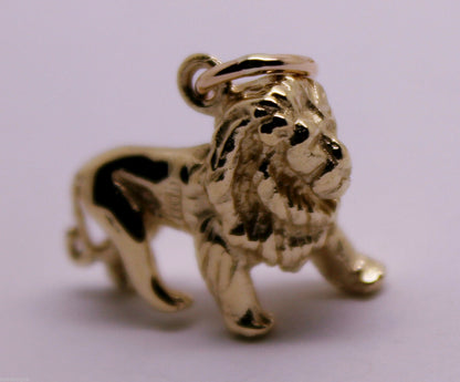 Kaedesigns, Heavy 3D 9ct Yellow Or Rose Or White Gold Lion Charm Or Pendant