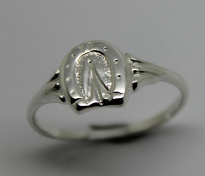 Size T Sterling Silver Childs Small Lucky Horse Shoe Ring