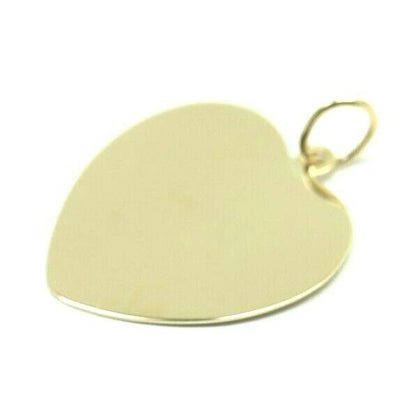 Solid Genuine 9ct Yellow, Rose or White Gold / 375, Large Heart Shield Disc Pendant