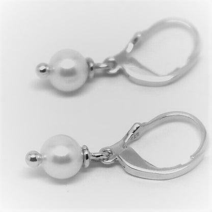 Kaedesigns New 9ct Yellow, Rose or White Gold 6mm White Pearl Continental Clip Earrings