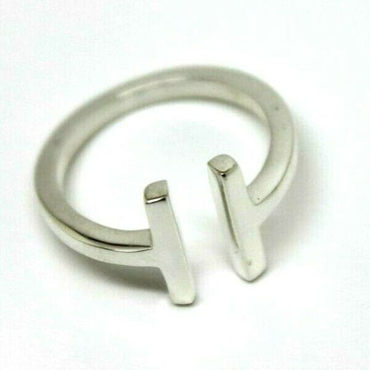 Genuine Size M Sterling Silver 925 Solid Bar Ring