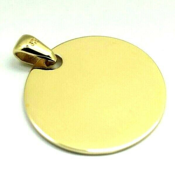 Solid 9ct 9kt Yellow, Rose or White Gold 375 Large Round Shield Pendant - Engraving included