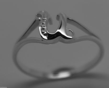 Kaedesigns, Genuine, Solid Yellow Or Rose Or White Gold 375 Initial Ring U