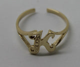 Genuine 9ct 9k Solid Yellow Or Rose Or White Gold 375 Initial Toe Ring K