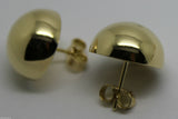 Kaedesigns, 18ct Yellow Or White Or Rose Gold 750 16mm Half Ball Stud Earrings