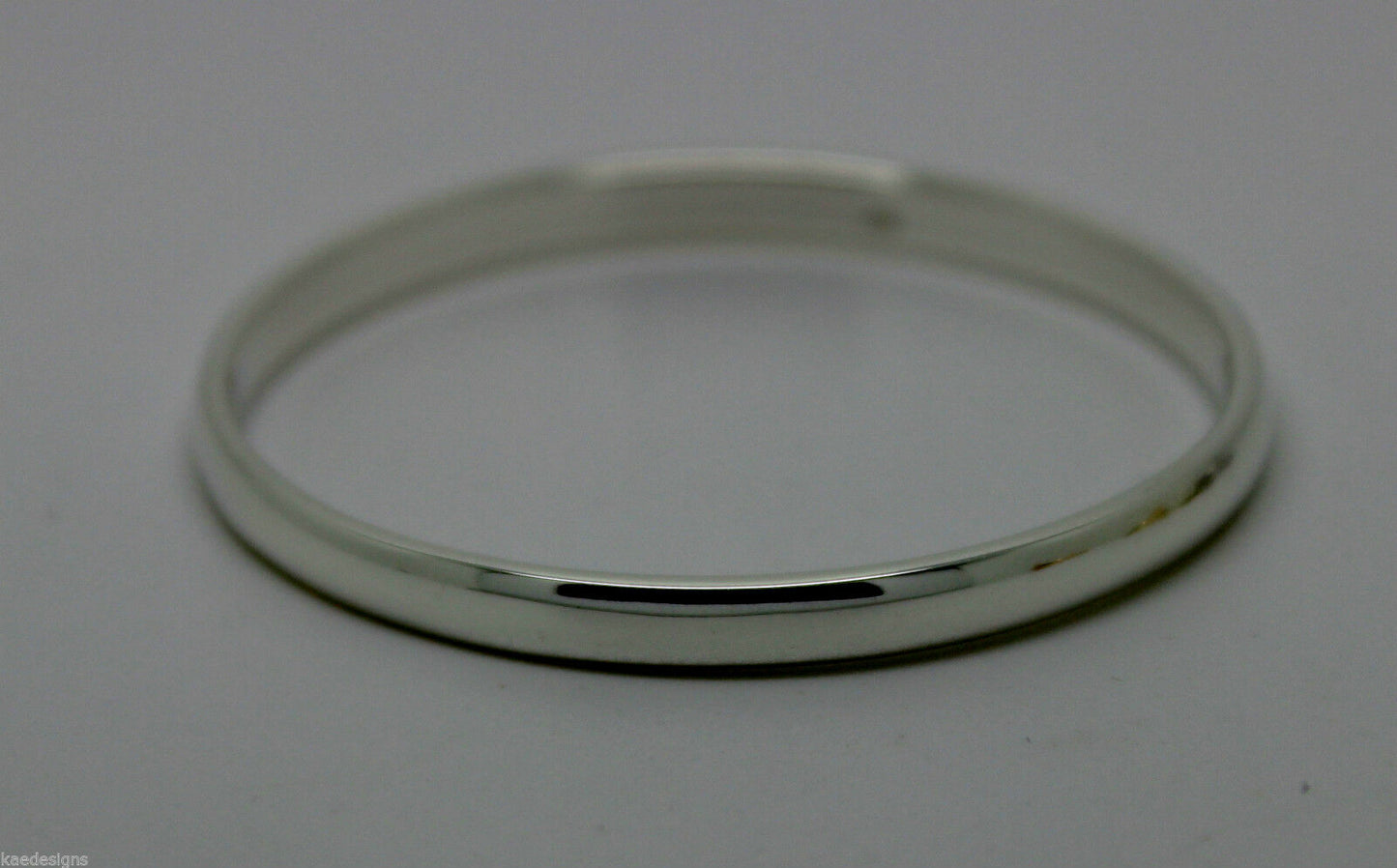 Genuine Full SOLID Sterling silver 4mm wide baby bangle 46mm outside diameter