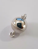 Sterling Silver Half Matt Half Polished Magnetic Ball 9mm or 10mm Pearl Clasp