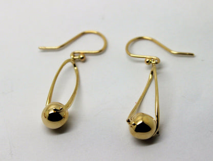 Kaedesigns, 9ct Yellow Or White Or Rose Gold  Hook Gold 8mm Ball Drop Earring