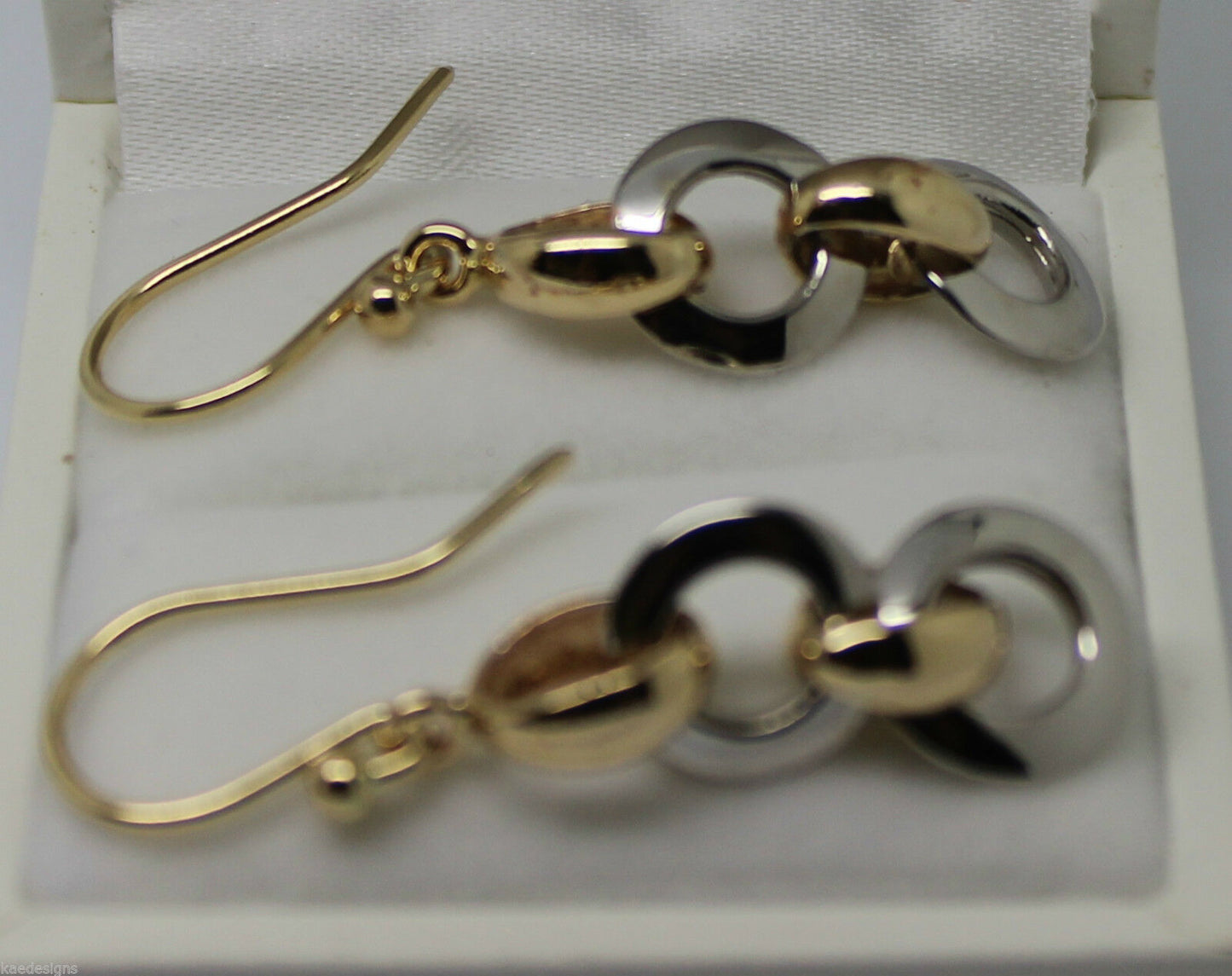 Kaedesigns 9ct Yellow & White Gold 10mm Circle Earrings