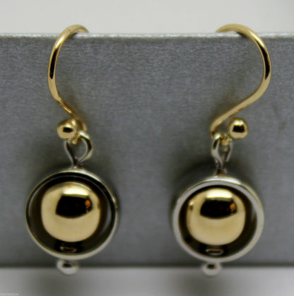 Kaedesigns New 9k 9ct Yellow & White Gold Spinner Belcher Ball Earrings