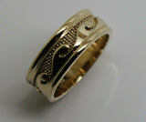 Kaedesigns New Size U Genuine Heavy 9ct 9k Yellow, Rose or White Gold Mens Surf Wave Ring