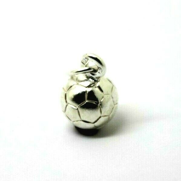 Genuine Sterling Silver 925 Soccer Ball 3D Pendant Or Charm