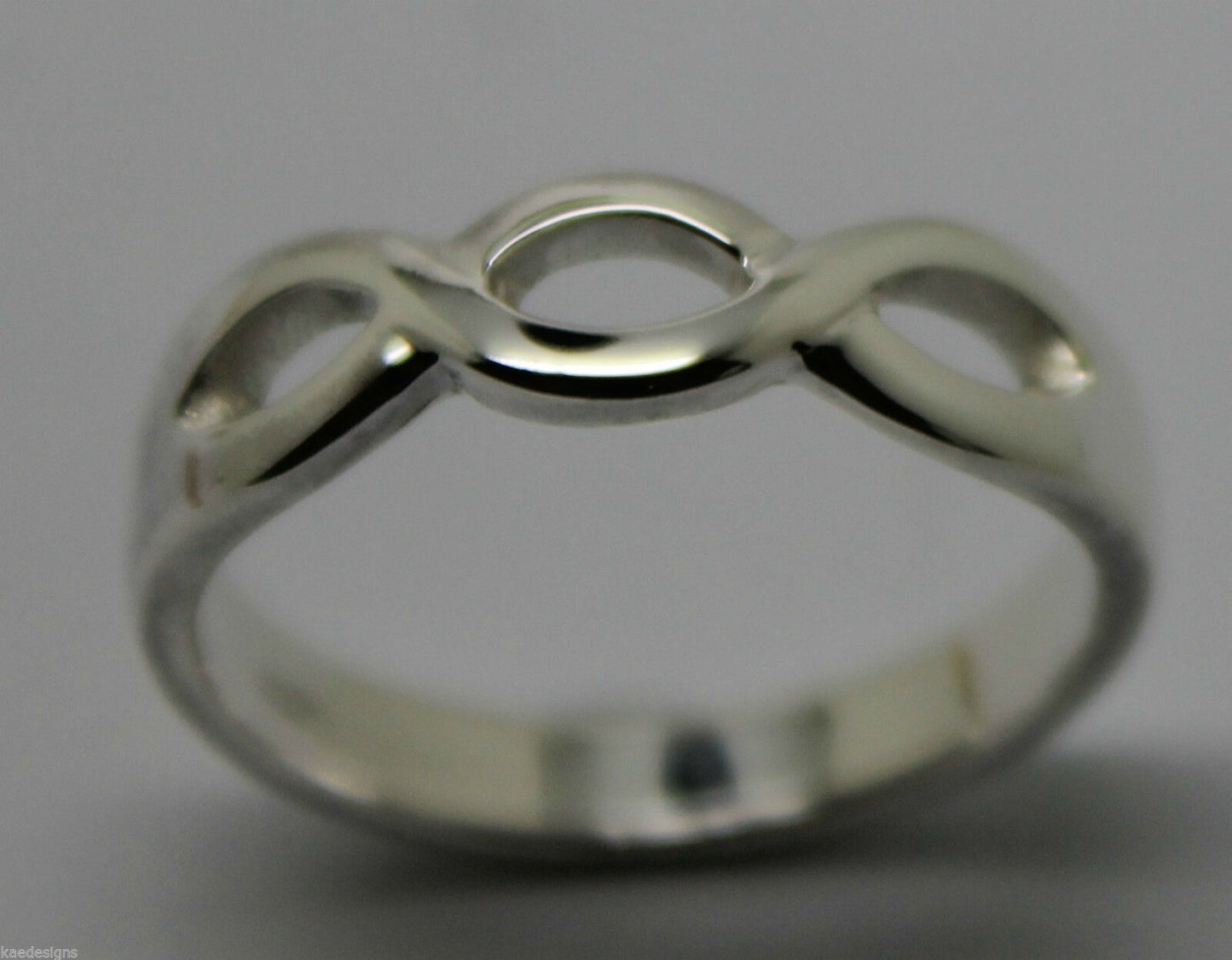 Genuine 9ct Yellow or Rose or White Gold or Sterling Silver Infinity Love Ring