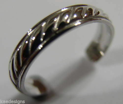 Genuine 9ct Yellow or Rose or White Gold Sterling Silver Weave Toe Ring 348