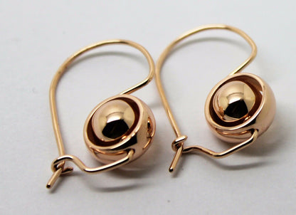 Kaedesigns New Genuine 9ct 9Kt Yellow, Rose or White Gold Spinning Belcher Ball Earrings