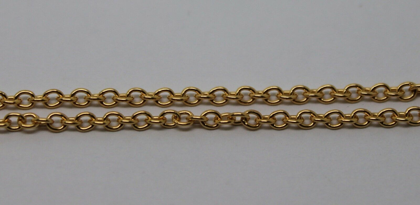 9ct Yellow Gold Belcher Cable Chain Necklace 46cm 3.53grams