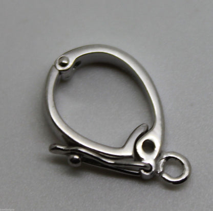 Sterling Silver 925 15mm Enhancer Bail Clasp jump ring & safety latch