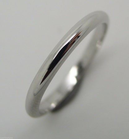 Size Q1/2 18ct White Gold Full Solid 2.6mm Wedding Band Ring Hallmarked 750