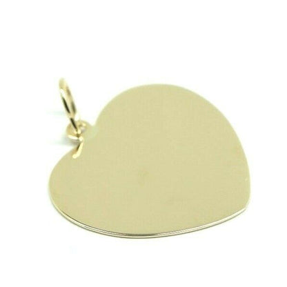 Solid Genuine 9ct Yellow, Rose or White Gold / 375, Large Heart Shield Disc Pendant