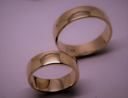 His & Hers Genuine 2 X Full Solid 9ct 9k,Rose Gold 6mm Wide Wedding Couple Bands Rings