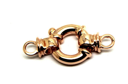 9k 9ct Yellow, Rose or White Gold 14mm Bolt Ring Clasp With Ends