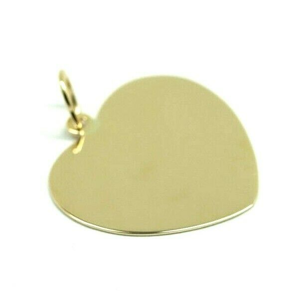 Solid Genuine 9ct Yellow, Rose or White Gold / 375, Large Heart Shield Disc Pendant