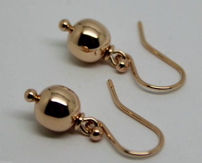 Kaedesigns, New Genuine  9ct 9kt Yellow, Rose or White Gold 8mm Euro Ball Drop Earrings