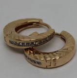 Kaedesigns,New 9ct Rose & White Gold Hoop Huggie Cz Earrings*Free Express Post In Oz