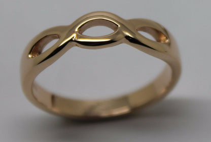 Genuine 9ct Yellow or Rose or White Gold or Sterling Silver Infinity Love Ring